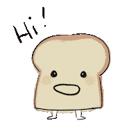 erinleec949 hello hi bread toast Sticker