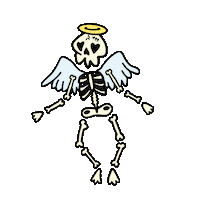 mogl sad skull angel death Sticker