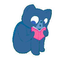 unicornisis cat cartoon good book Sticker