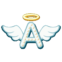 divicitacreative lettering angel letter a divicita Sticker