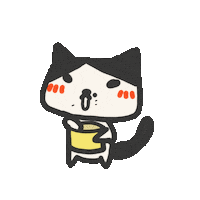 Cat Eating Sticker by yomoyeah
