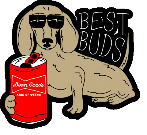 dog beer Sticker by beangoods
