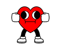 glux_ cute heart sad skull Sticker