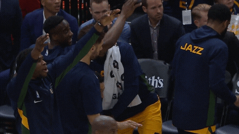 Lets Go Bench Celebration GIF by Utah Jazz