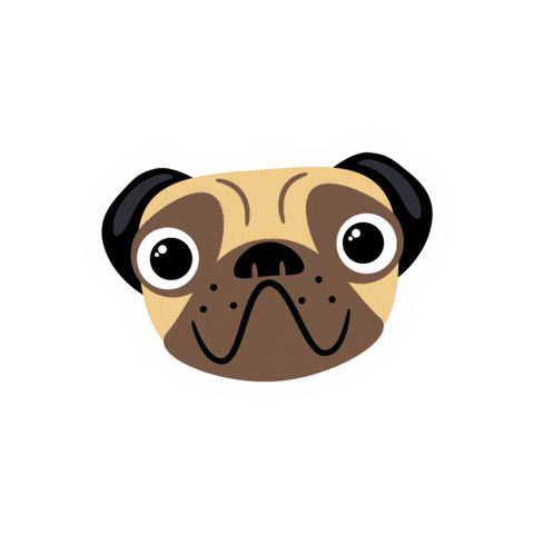 Dog Pug Sticker by Onix Pink Shop