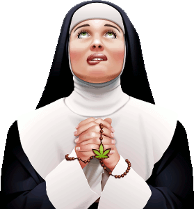 cannabis nun Sticker by Nuei | Cosmetics of the Night