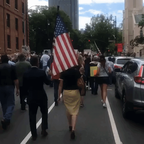 Raleigh Protesters Chant 'Free NC' During March Against COVID-19 Restrictions