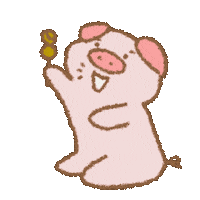 DuckyGreg happy yummy eating pig Sticker