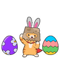 Easter Bunny Cute Cat Sticker by Silly Kitties