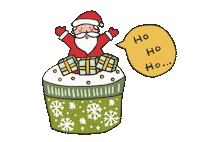Santa Cupcake Sticker by cypru55
