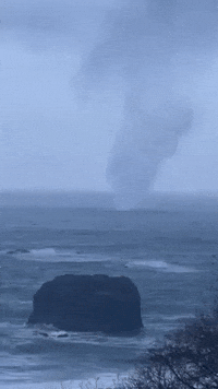Waterspout Swirls Off Oregon Coast