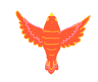 Flying Red Bird Sticker by Kaleko