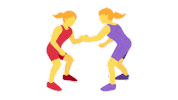 Woman Wrestling Sticker by EmojiVid