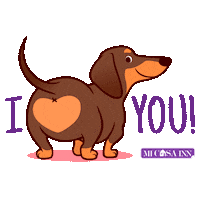 I Love You Dog Sticker by MI CASA INN