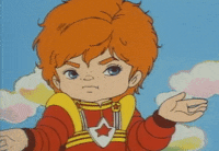 rainbow brite shrug GIF