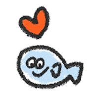ewokakuhitoyu fish はーと 魚 海 Sticker