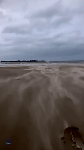 Storm Bella Creates Mesmerizing Display on Northumberland Beach