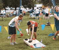 fun cornhole GIF by DC Fray