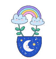 Rainbow Moon Sticker