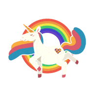 happy rainbow Sticker by alearause