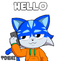 Call Me Hello Sticker by Toshithecat