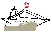 MidnightOurSeafood boat fishing seafood fv Sticker