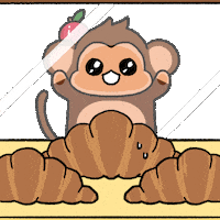 Hunger Croissant Sticker by Chimpers