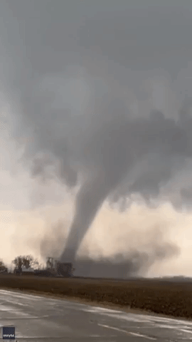 Tornado Tears Across Farmland in Northern Iowa