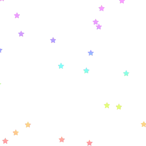 Sticker gif. An array of tiny stars colored by a rainbow gradient fall down continuously like rain.