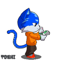 Pay Day Cat Sticker by Toshithecat