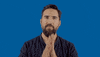 Celebrity gif. Jimmy Lavelle looks at us with earnest eyes, nodding his head, and holding his hands up in a prayer position.