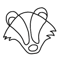 ladroguerie animal abc mignon noir et blanc Sticker