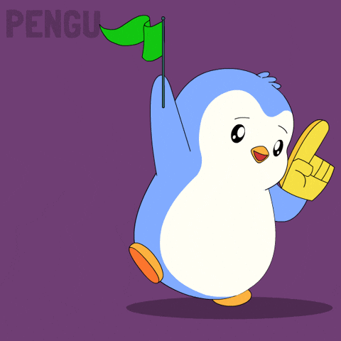 Happy Green Flag GIF by Pudgy Penguins