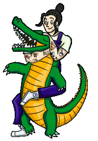 Alligator Wrestle Sticker by mackelangelo