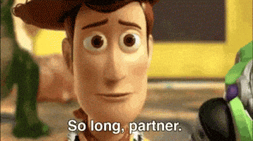 GIF de Toy Story, Woody olha para a camera com um sorriso triste e diz "So long, partner."


inFLux English School: Como dizer tchau em inglês sem usar ‘bye’?
