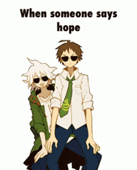 Nagito Komaeda Hajime Hinata GIF