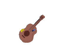 hellagnst cake guitar watercolor hobbies Sticker