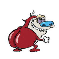 ren and stimpy dancing Sticker by Lawrence Becker