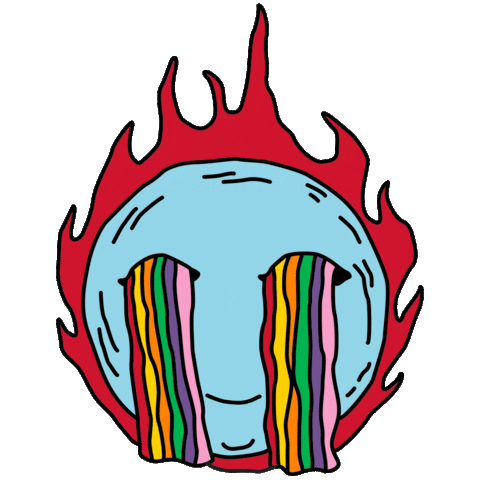 Rainbow Flame Sticker by Cavetown