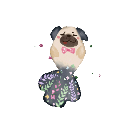 lulalistudio giphyupload pug merdog merpup Sticker