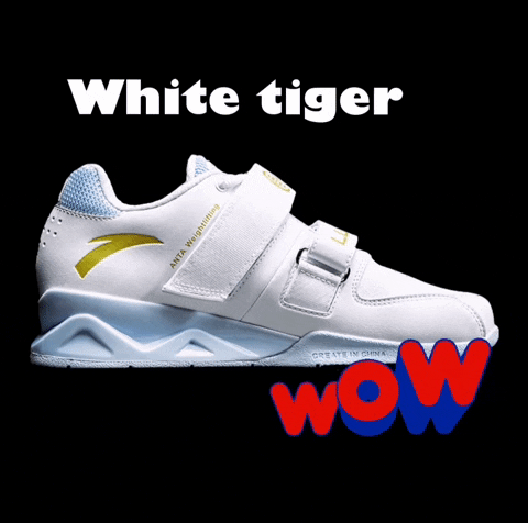 TeamLU white tiger anta luxiaojun weightlifting shoes GIF