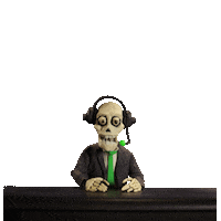 Blown Away Skeleton Sticker by HAYWARD