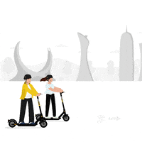 wer2ride bird scooter qatar lime GIF