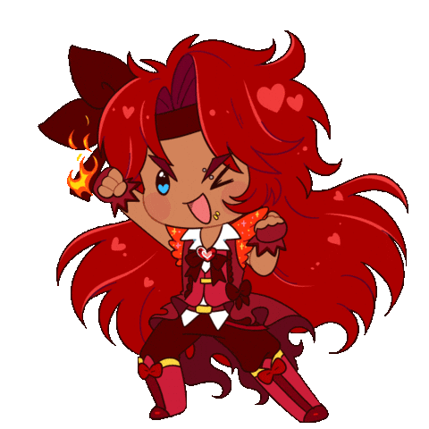 Magical Girl Fire Sticker
