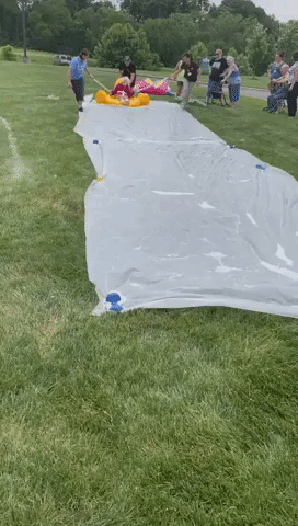 Retirement Home Resident Proves You're Never Too Old to Slip 'N Slide