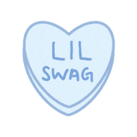 miniwafflessco heart candy heart blue heart miniwaffless Sticker