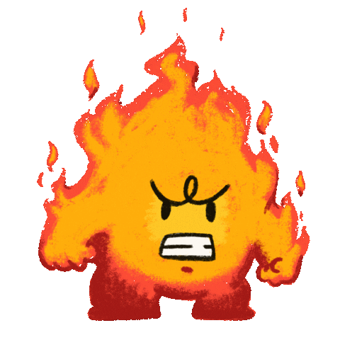 Angry Fire Sticker by June yoon