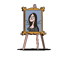 mona lisa falling Sticker by Drunk History