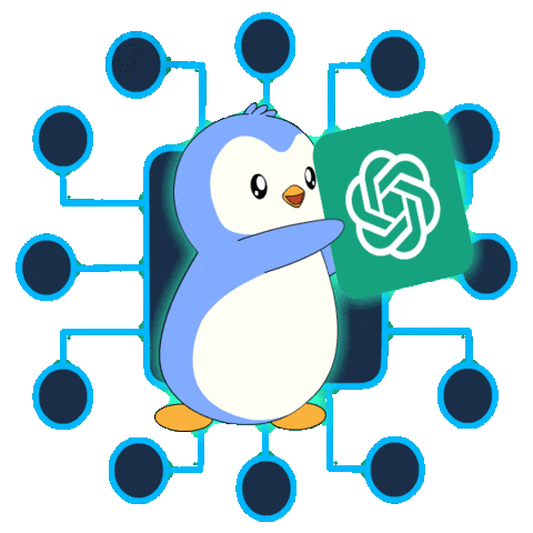 Artificial Intelligence Logo Sticker by Pudgy Penguins