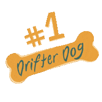 driftercoffee dog flowers leaves corner Sticker